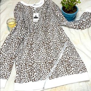 Cheetah Dress with Zipper Detail